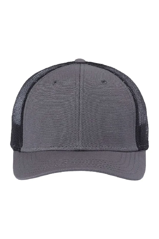 Mens hats with muted colors-Atlantis Headwear Mens Sustainable Recycled Three Snapback Trucker Hat - Dark Grey/Black