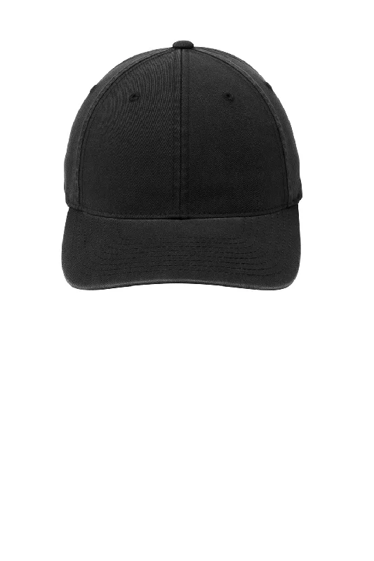 Mens hats for snowy conditions-Port Authority Mens Stretch Fit Hat - Black