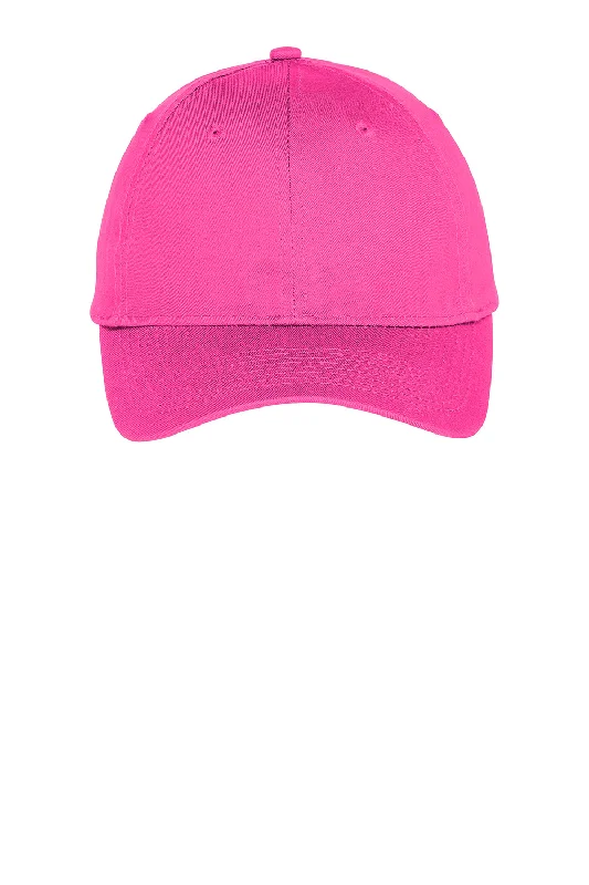 Mens hats for long runs-Port & Company Mens Twill Adjustable Hat - Neon Pink