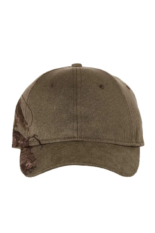 Mens hats for tennis-Dri Duck Mens Walleye Adjustable Hat - Brown Waxy Canvas