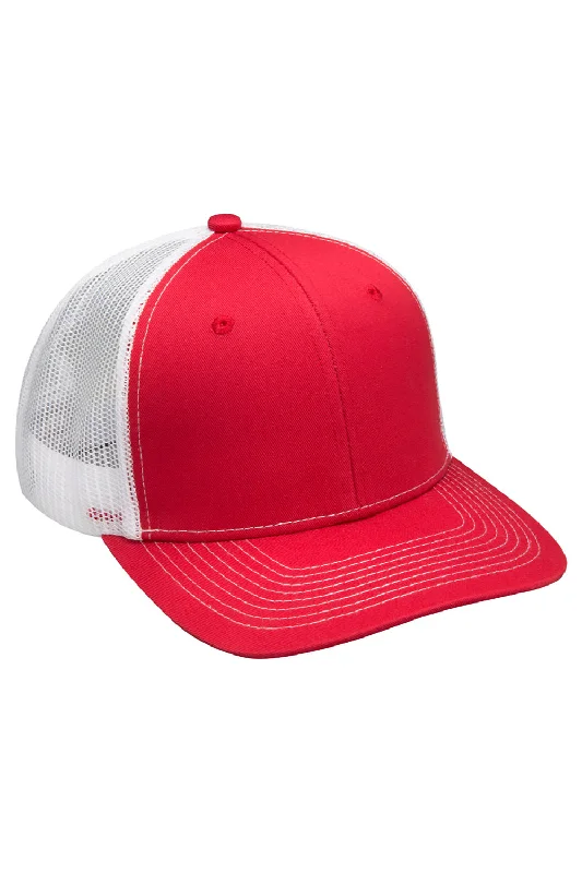 Mens hats for spring outings-Adams Mens Eclipse Adjustable Hat - Red/White