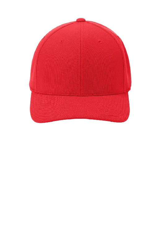 Mens hats for outdoor trips-Port Authority Mens Stretch Fit Hat - Red