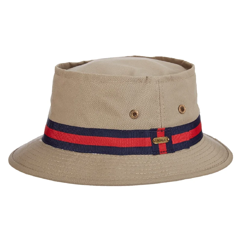 bucket hats for simple and trendy sun wear-Scala Congaree Water Repellent Cotton Bucket Hat