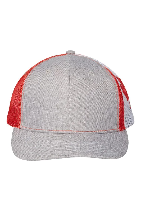 Mens hats with abstract prints-Kati Mens Printed Mesh Snapback Trucker Hat - Heather Grey/Canada