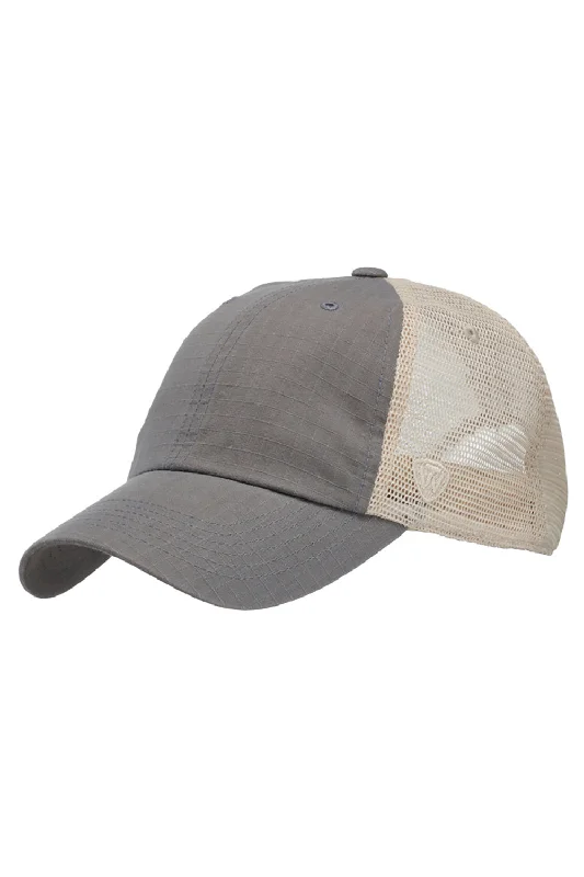 Mens hats for trail hiking-J America Mens Riptide Trucker Snapback Hat - Grey