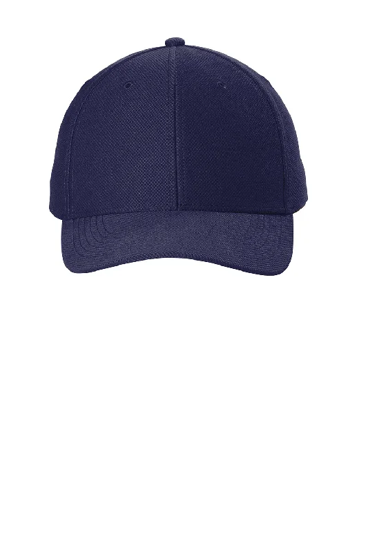 Mens hats with breathable wool-Sport-Tek Mens Action Moisture Wicking Snapback Hat - True Navy Blue