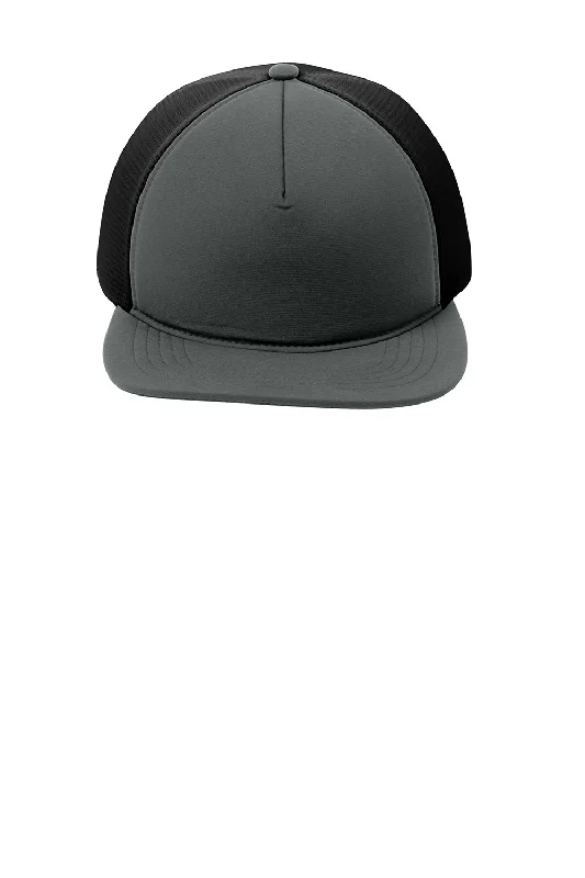 Mens hats with solid build-Port Authority Mens Foam Outdoor Flexfit Adjustable Hat - Graphite Grey/Black