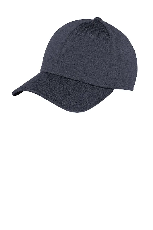 Mens hats with breathable fabric-New Era Mens Stretch Fit Hat - Heather Navy Blue