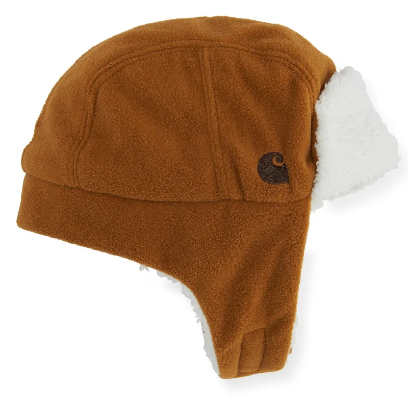 Beanies & Headbands with Sticky Fit-Carhartt Toddler Knit Sherpa Lined Logo Trapper Hat