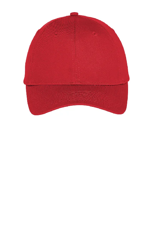 Mens hats for rainy mornings-Port & Company Mens Twill Adjustable Hat - True Red