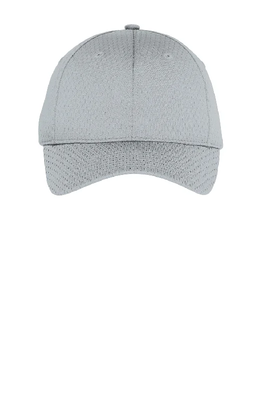 Mens hats for gym workouts-Port Authority Mens Adjustable Hat - Silver Grey