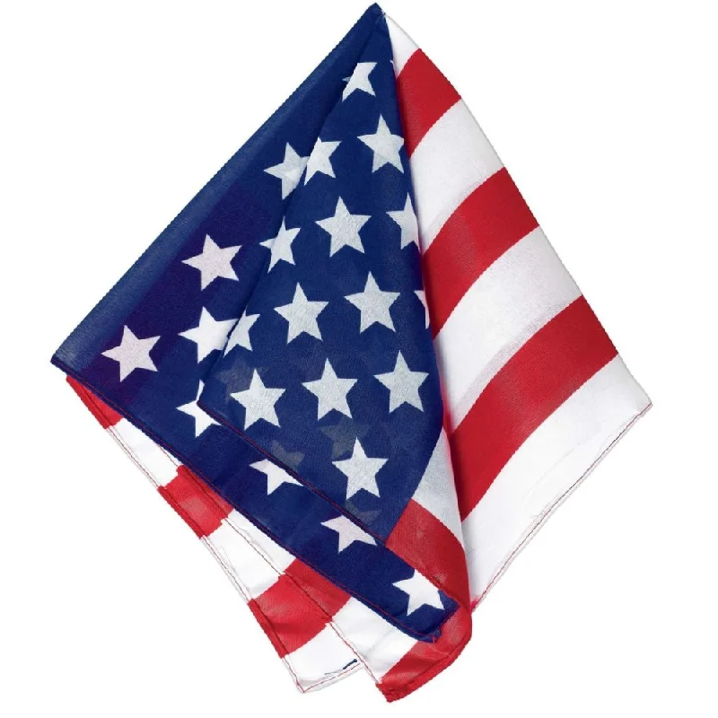 Beanies & Headbands with Wave Patterns-American Flag Bandana