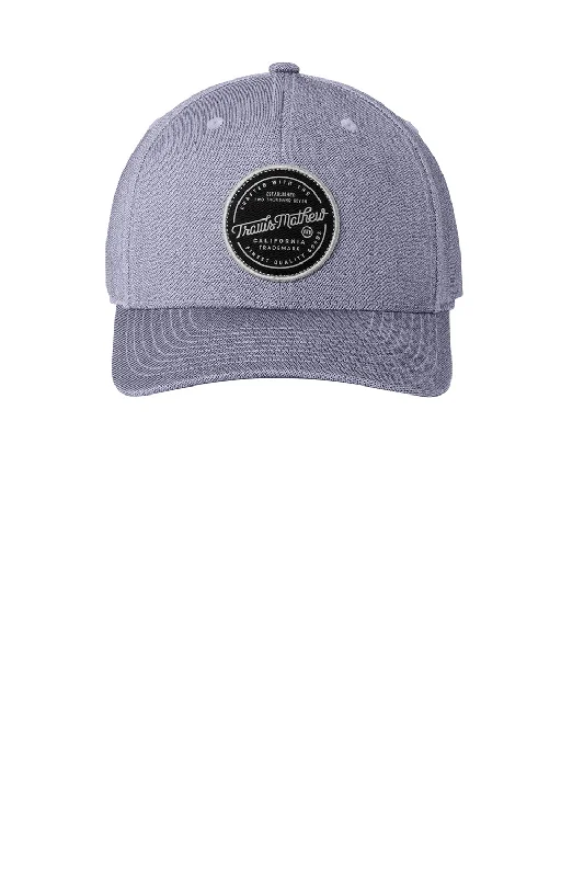 Mens hats for tennis-TravisMathew Mens On Ice Patch Snapback Trucker Hat - Heather Quiet Shade Grey