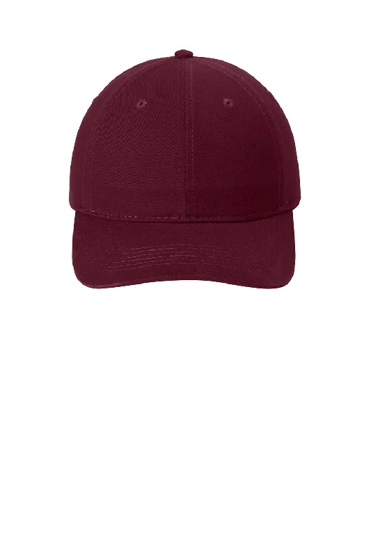 Mens hats with smooth feel-Port & Company Mens Brushed Twill Adjustable Hat - Maroon