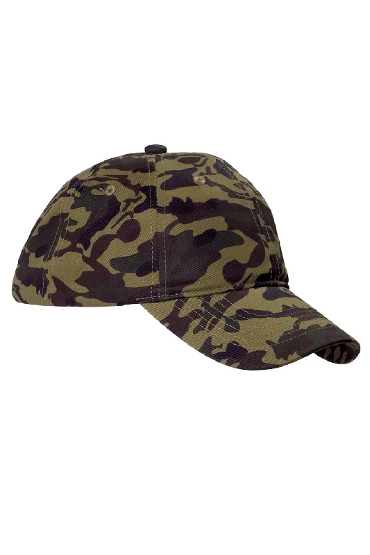 Mens hats with subtle patterns-Big Accessories Mens Adjustable Hat - Digital Green Camo