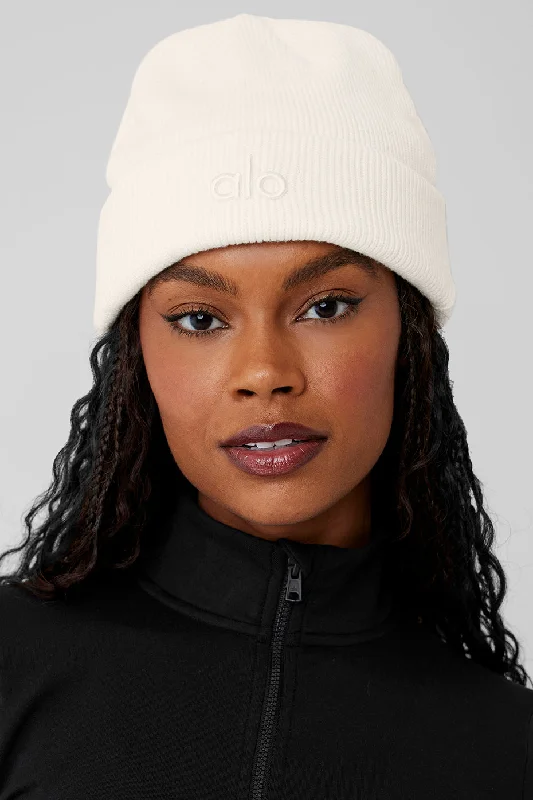 Beanies & Headbands with Firm Stretch-Notable Beanie - Ivory