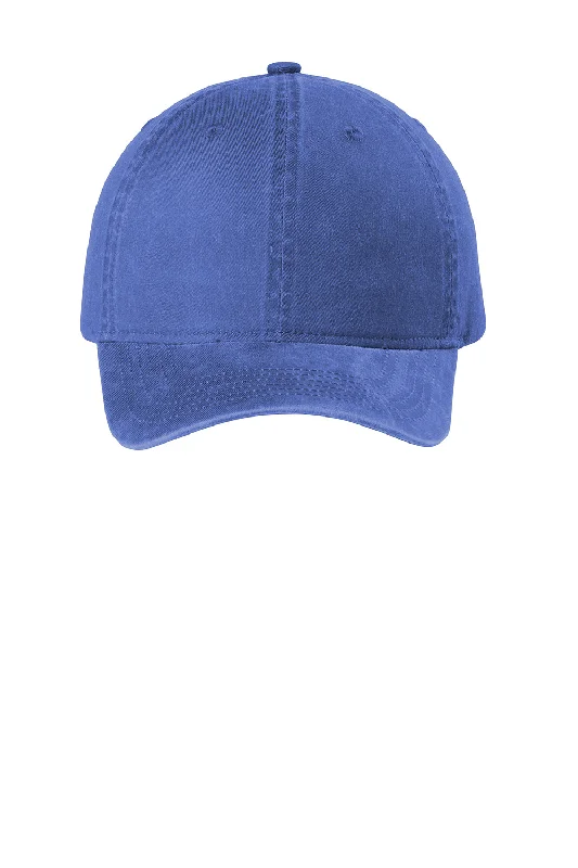 Mens hats with plush warmth-Port Authority Mens Beach Wash Adjustable Hat - Blue Moon