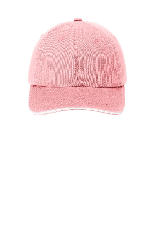 Mens hats with subtle hues-Port Authority Mens Adjustable Hat - Light Pink/White