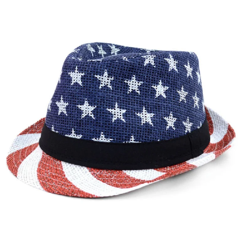 Beanies & Headbands for Active Looks-American Flag Fedora