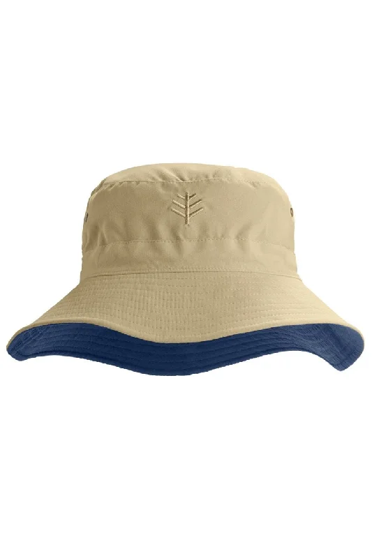 bucket hats for stylish travel accessories-Landon Reversible Bucket Hat | Tan/Navy