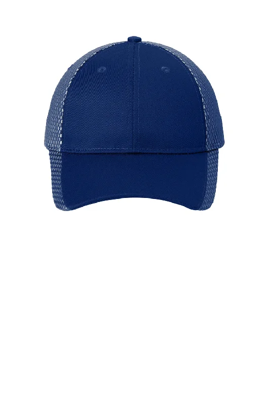 Mens hats for sunny mornings-Port Authority Mens Adjustable Hat - Royal Blue/White