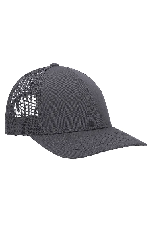 Mens hats with stretch fit-Pacific Headwear Mens Low Pro Mesh Adjustable Trucker Hat - Graphite Grey