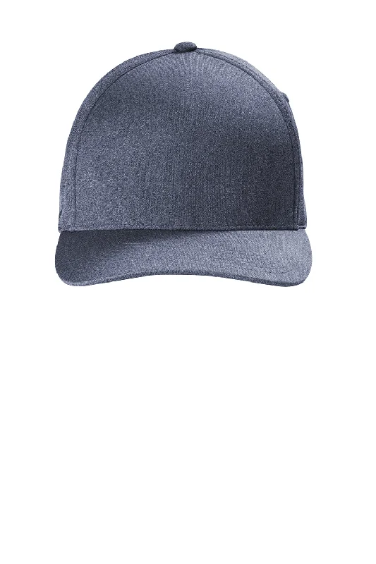 Mens hats with neutral hues-Port Authority Mens Melange UniPanel Flexfit Hat - Navy Blue