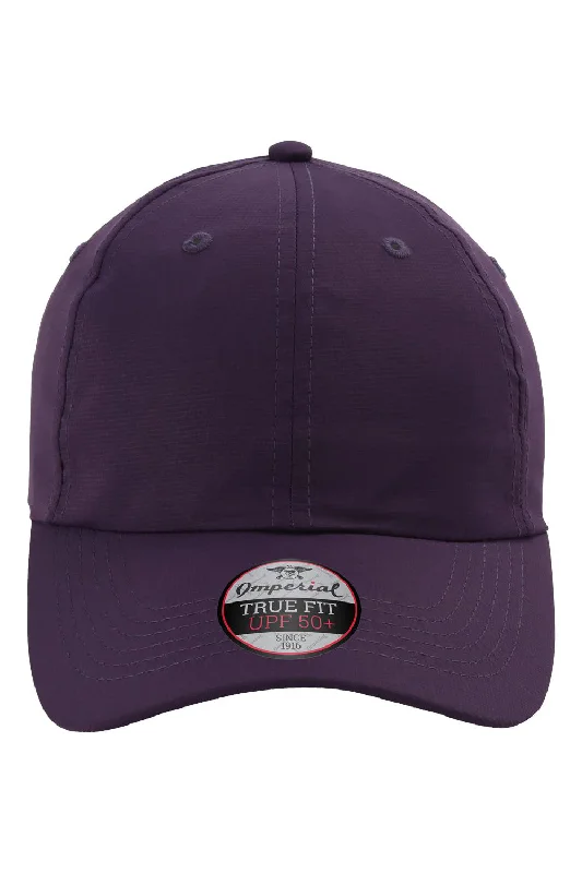 Mens hats with matte finish-Imperial Mens The Original Performance Moisture Wicking Adjustable Hat - Purple