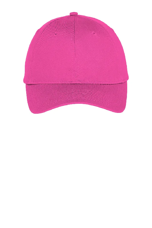 Mens hats for hunting-Port & Company Mens Twill Adjustable Hat - Sangria Pink