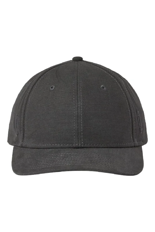 Mens hats for running-Dri Duck Mens Carpenter Snapback Hat - Charcoal Grey