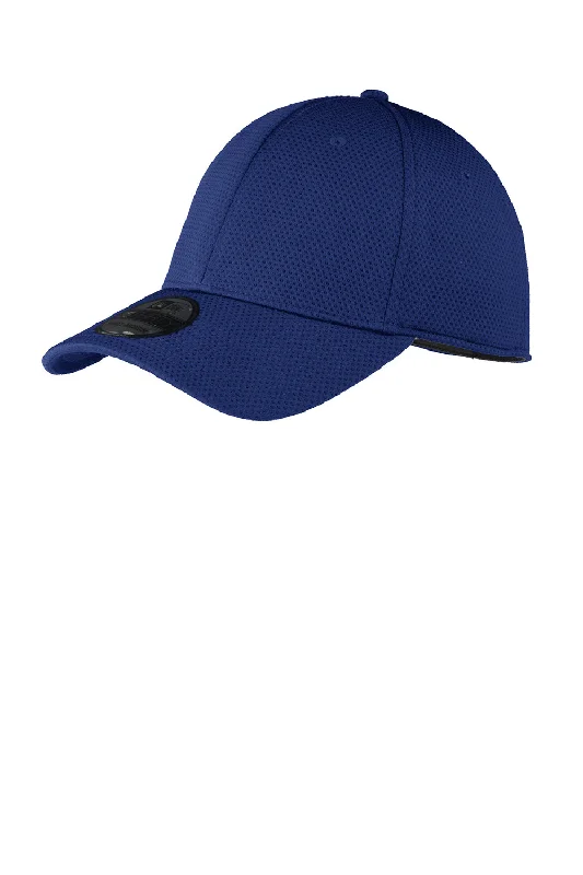 Mens hats for golf-New Era Mens Moisture Wicking Stretch Fit Hat - Royal Blue