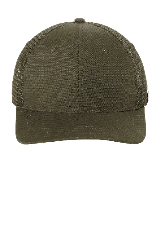 Mens hats with durable texture-Carhartt Mens Moisture Wicking Canvas Mesh Back Hat - Moss Green