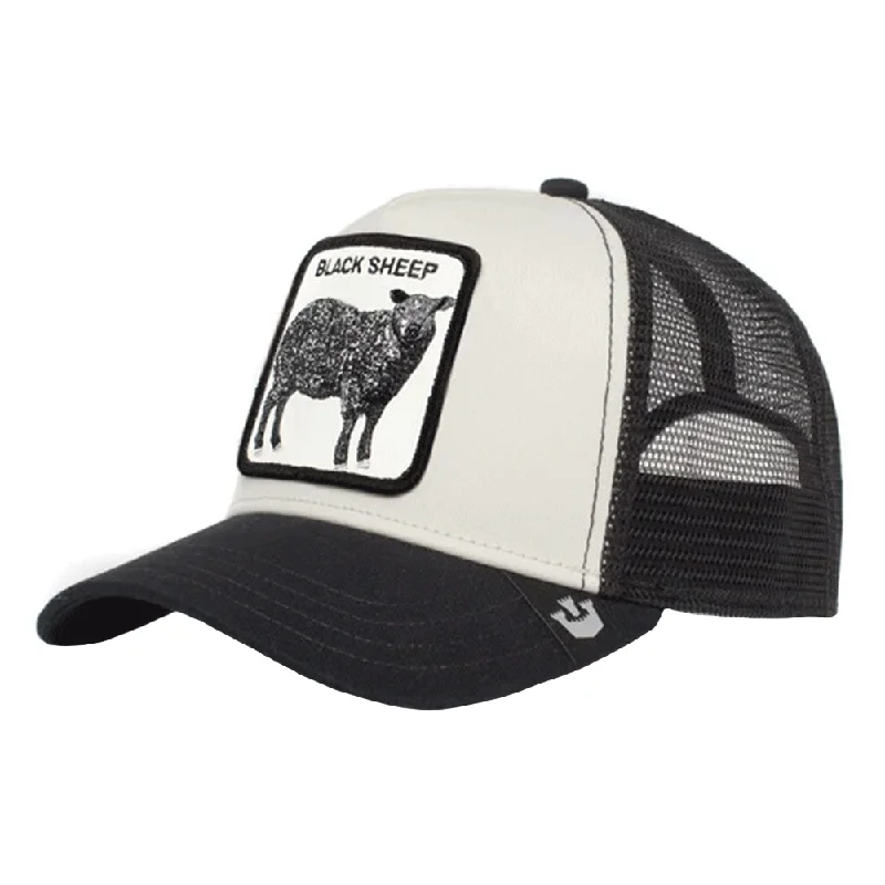 Beanies & Headbands for Everyday Use-Goorin Brothers The Black Sheep Trucker - White/Black