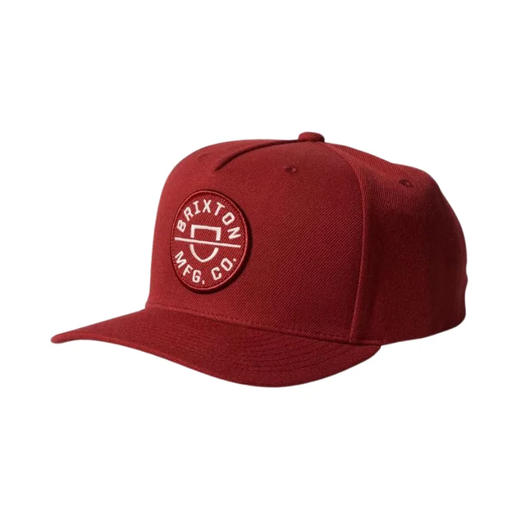 Beanies & Headbands with Seamless Design-Brixton Crest C MP Snapback - Barn Red