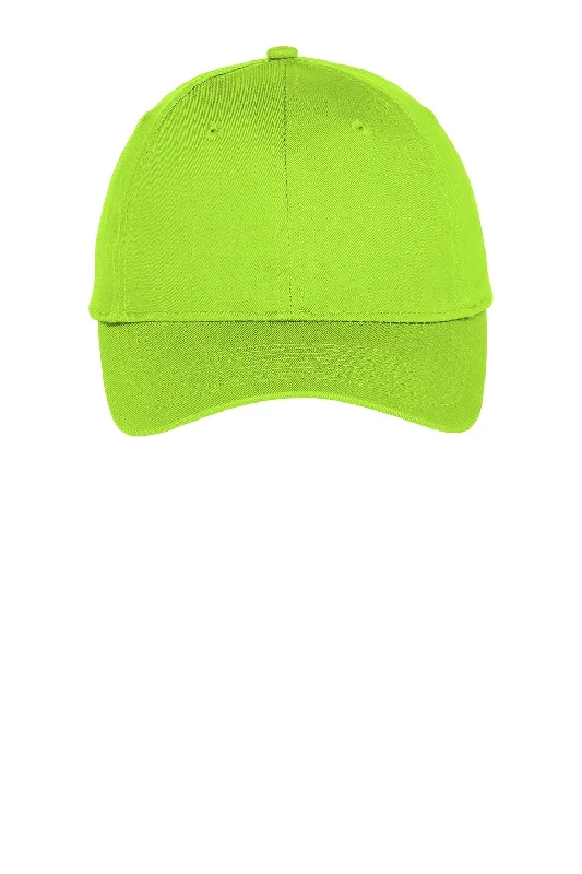 Mens hats with soft warmth-Port & Company Mens Twill Adjustable Hat - Lime Green