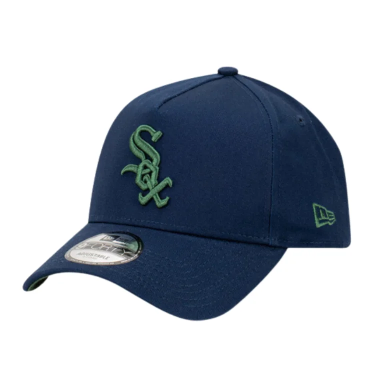 Beanies & Headbands for Chill Days-New Era Chicago White Sox 9FORTY A Frame Cap - Oceanside Blue/Rifle Green