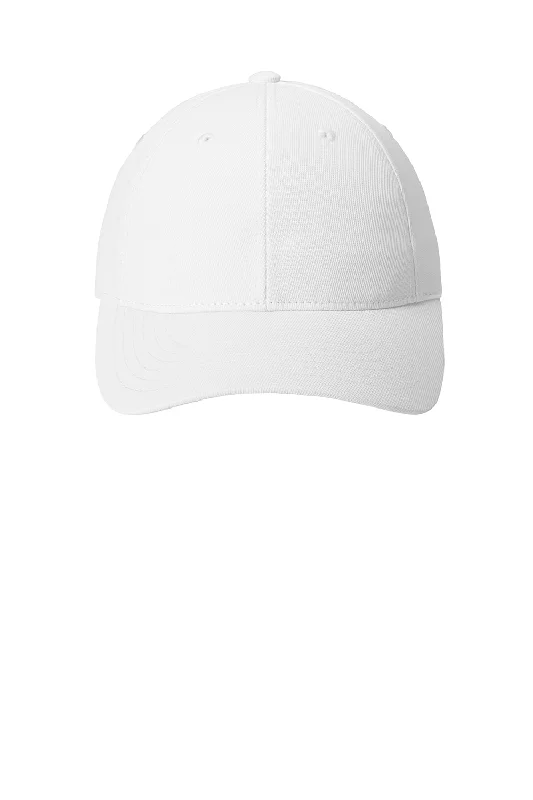 Mens hats for winter evenings-Port Authority Mens Moisture Wicking Adjustable Hat - White