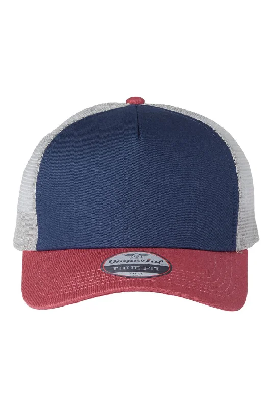 Mens hats for cool days-Imperial Mens North Country Snapback Trucker Hat - Royal Blue/Nantucket Red/Grey