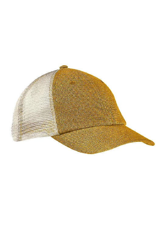 Mens hats for lacrosse-Econscious Mens Adjustable Trucker Hat - Old Gold/Oyster