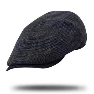 Beanies & Headbands for Winter Runs-Stanton Glen Plaid Ivy Cap - Black