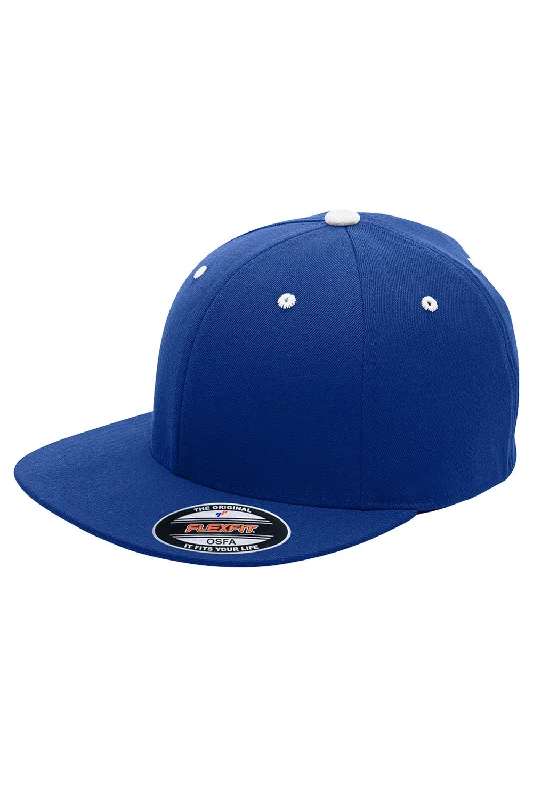 Mens hats with lightweight fabric-Team 365 Mens Moisture Wicking Stretch Fit Hat - Royal Blue/White