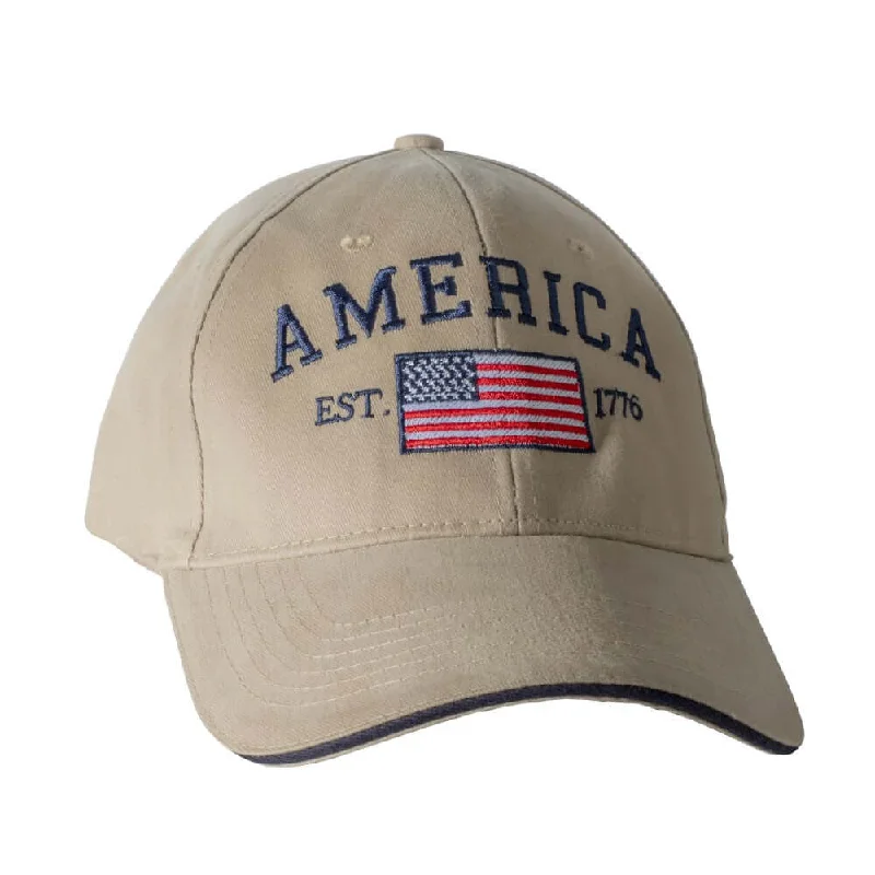 Beanies & Headbands for Soft Comfort-Made in the USA Structured Brushed Twill America 1776 Cap