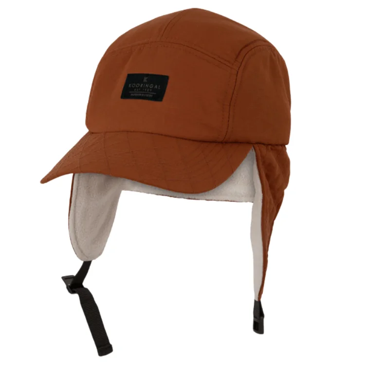 Beanies & Headbands with Elastic Band-Kooringal Mens Ear Flap Cap Jindabyne - Rust