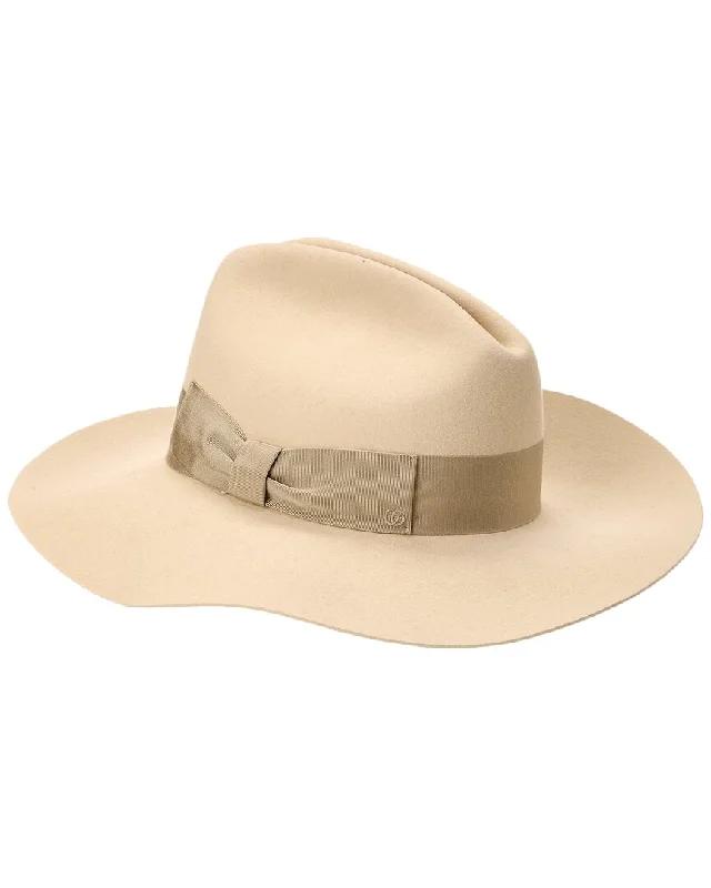 Womens Hats with cloud patterns-Gucci Logo Embroidered Fedora Hat