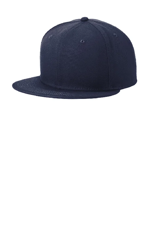 Mens hats for cozy evenings-New Era Mens Flat Bill Snapback Hat - Deep Navy Blue