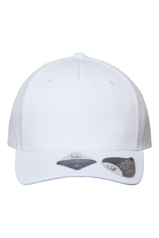 Mens hats for polished looks-Atlantis Headwear Mens Sustainable Snapback Trucker Hat - White/White