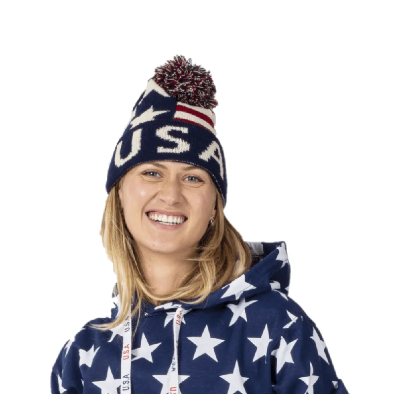 Beanies & Headbands for Sharp Fashion-USA Pom Beanie