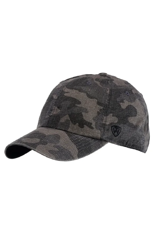 Mens hats for endurance runs-J America Mens Ripper Ripstop Adjustable Hat - Black Camo