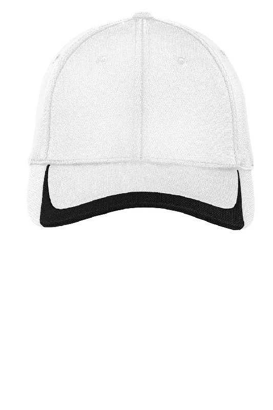 Mens hats with stylish patterns-Sport-Tek Mens Moisture Wicking Adjustable Hat - White/Black