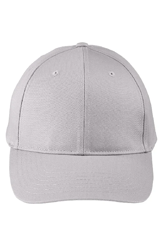 Mens hats with wool-Big Accessories Mens Twill Snapback Hat - Light Grey